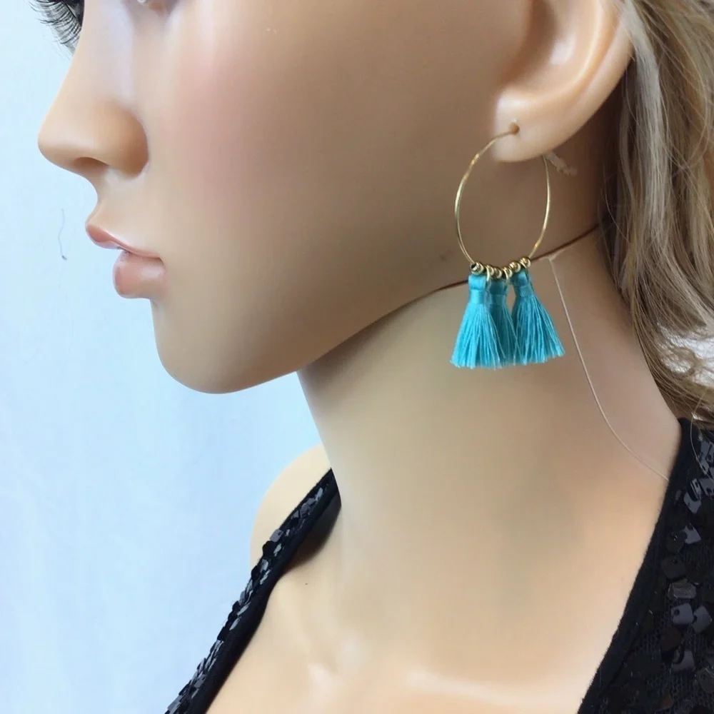 (3) Claire’s Fashion Boho Dangle Hoop Earrings- L5